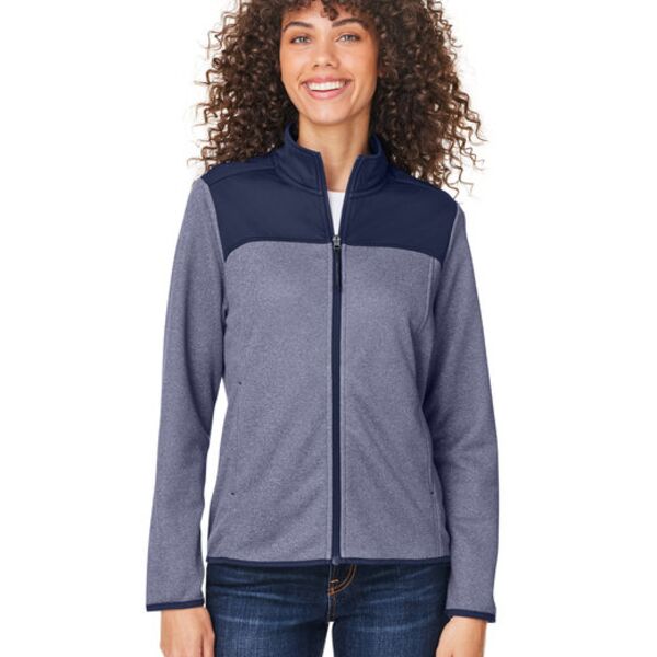 Core 365 Ladies' Venture Heathered Stripe Hybrid Jacket CE74W Ladies' Venture Heathered Stripe Hybrid Jacket Thumbnail