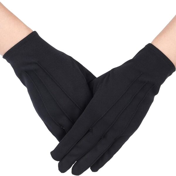 Women's Black Cotton Formal Gloves BLKGLOVE Women's Black Cotton Formal Gloves Thumbnail