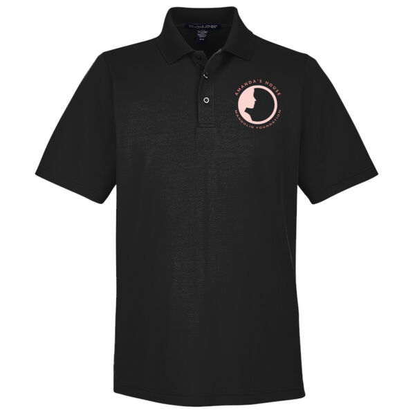 Devon & Jones CrownLux Performance® Men's Plaited Polo With printed Mandolin Foundation Logo Thumbnail